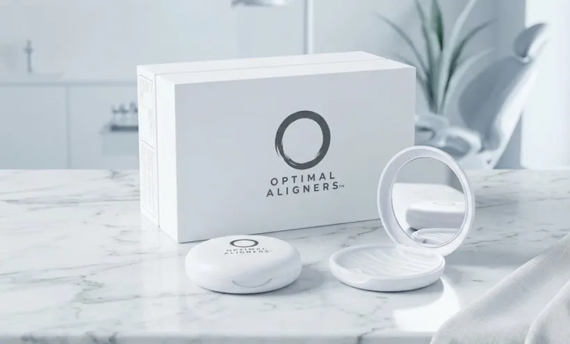 Optimal Aligners verpakking met alignerdoosje